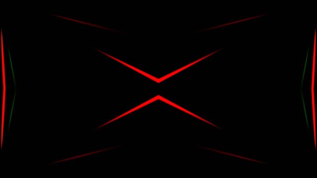 Red and Green Neon Seamless Lines Kaleidoscope Background VJ Loop in 4K