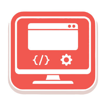 Web development concept with coding symbols