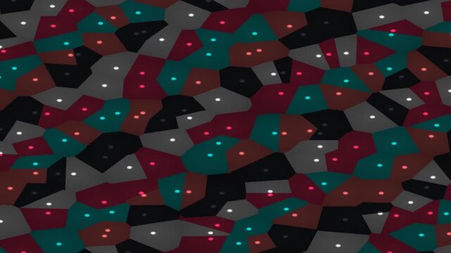 Geometric Patchwork Pattern in Multicolor Hexagonal Tiles Shifting