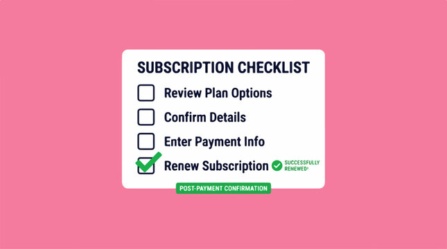 Subscription Checklist Form Details.