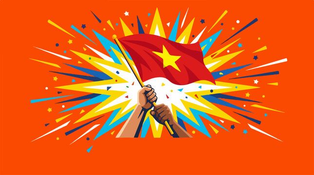 Vietnam Flag in Hand.