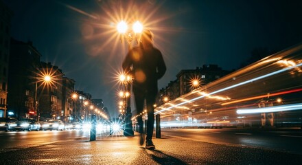 Fototapeta premium Night City Walker