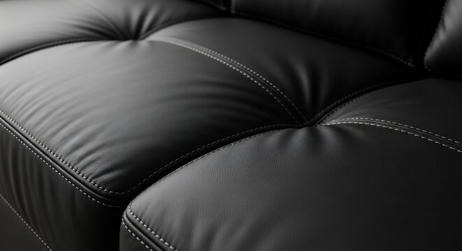 Luxury Black Leather Sofa