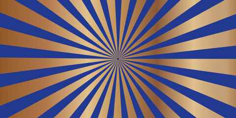 A striking graphic design featuring radiating golden beams against a deep blue background, creating a sense of energy and focus, ideal for abstract backgrounds or dynamic visual elements. © Asad Visuals