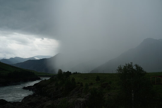 Dark, gloomy clouds loomed, foreshadowing an approaching storm.
