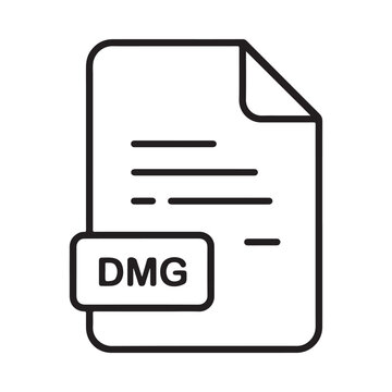 Dmg File Icon Black Line Art On Transparent Background