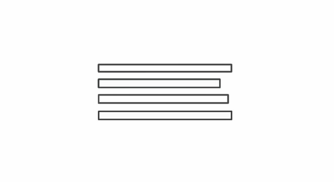 Simple text alignment icon representing justified text, left alignment, or paragraph formatting on a white background, perfect for UI elements and design