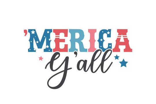 'Merica Y'all Southern Patriotic Retro T Shirt Design