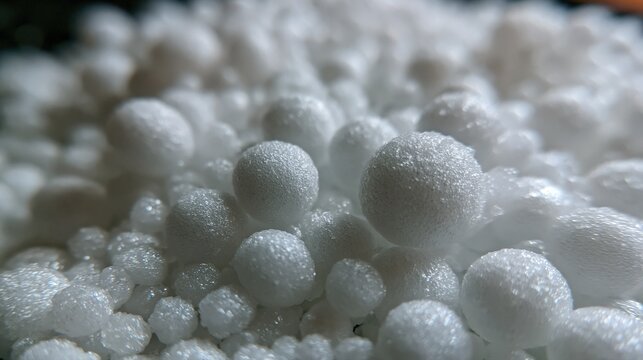 Gros plan sur des perles de gel transparent humides et brillantes