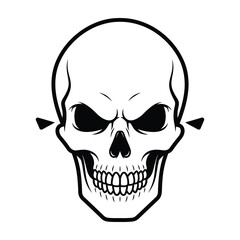 Fototapeta premium Skull with angry expression and piercings