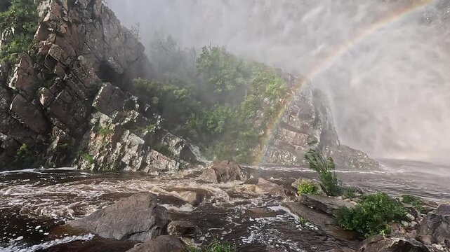 The famous waterfall in the Serrado region, located in Porteirinha, Minas Gerais, Brazil.