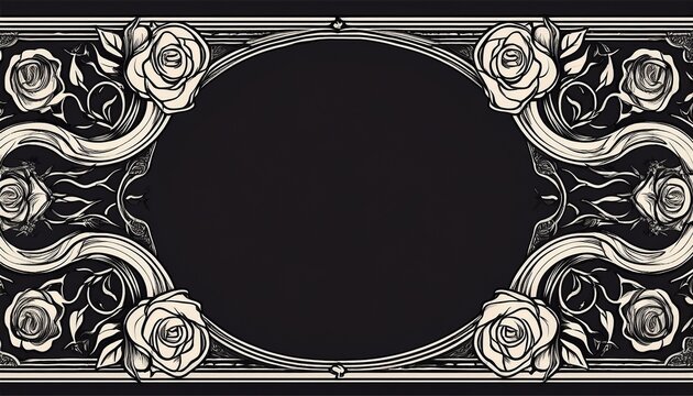 gothic frame border background with roses