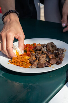 Traditional South African meal served on a plate during travel