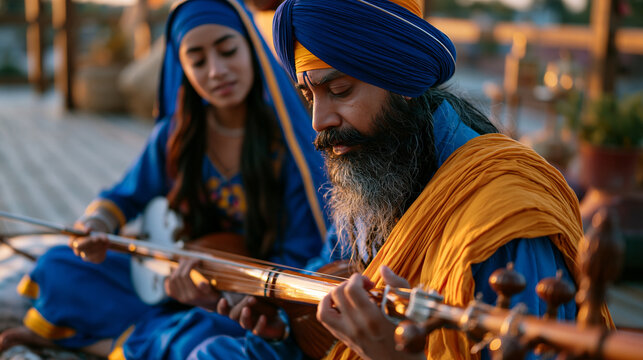 Young Sikh musician practices sarangi bo 1