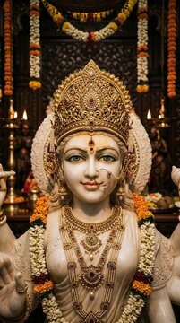Grand Navratri Celebration Featuring Beautiful Maa Durga Murti
