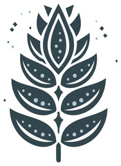 Obraz premium Abstract Leaf Vector Illustration with Geometric Details and Decorative Design