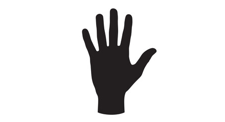Obraz premium Black Hand Silhouette On White Background Isolated Graphic Element