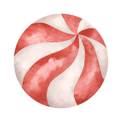 Circus. Watercolor hand-drawn illustration with circus white-red ball. Cute circus theme drawings for kids. For design baby shower, birthday and nursery. © Nellya Egorova