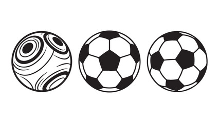 Three Soccer Balls with Abstract and Conventional Patterns © MD