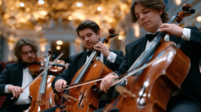 String quartet rehearses in candlelit ba 3