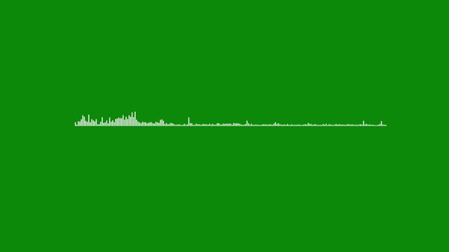 futuristic sound wave loop with digital audio frequency lines and glowing equalizer motion graphics green background, 4k video