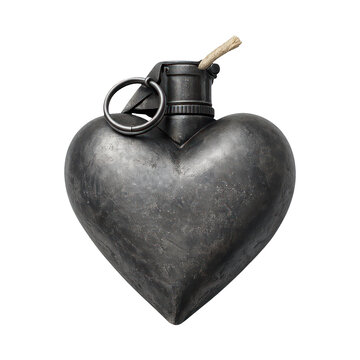 PNG Heart-shaped grenade design element.