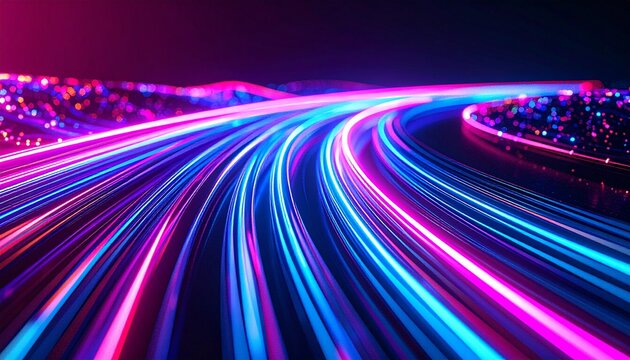 AI neural network concept, big data light quantum computing technology, futuristic and modern tech information transmission

