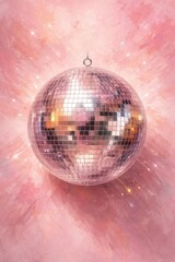 Fototapeta premium Shimmering disco ball illustration.
