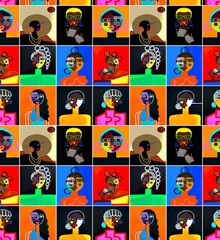 Fototapeta premium : figure all over multicolor pattern with light background