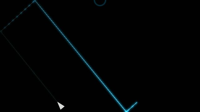 4K Blue Laser Beam Bounce Loop on Black Background