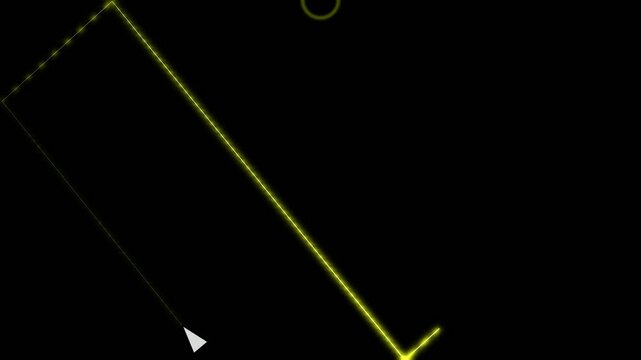 4K Yellow Laser Beam Bounce Loop on Black Background