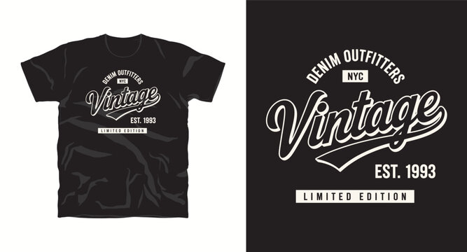 Denim outfitters vintage nyc est 1993 limited edition t-shirt design vector.