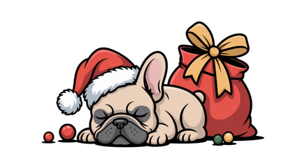 Cartoon santa claus and reindeer giving gifts to children on christmas Vector © Lota