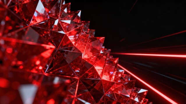 Red Crystal Geometric Pattern