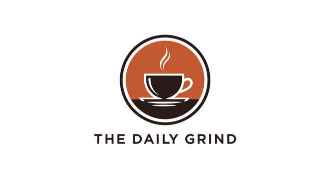 The Daily Grind Coffee Logo with Steam