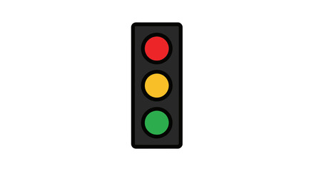 Traffic light icon with red yellow and green signals on white background © sakib