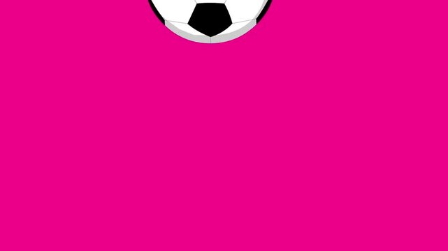 Cartoon style animation of a soccer ball bouncing, red, art, vintage, 2D.