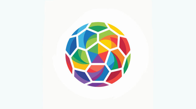 Creative Abstract Geometric Soccer Ball Logo Concept