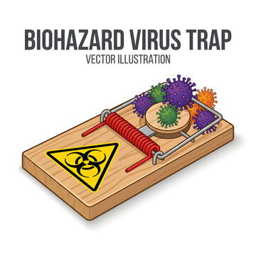 Biohazard virus trap illustration vector