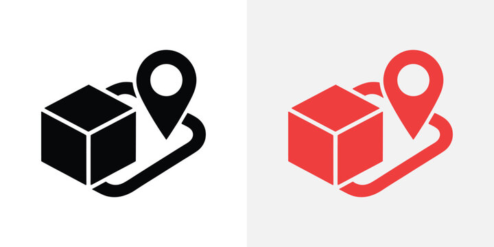 Black and red cube with white checkmark on white background, black cube