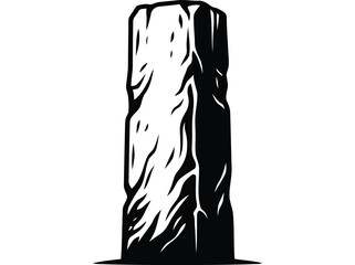 Obraz premium Stylized standing tree trunk with bold ink outline