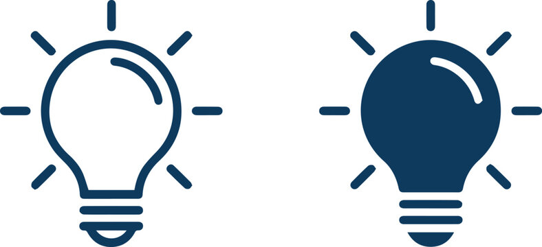 Light bulb icon pair for user interface toggles