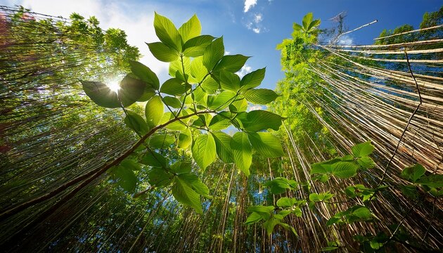 looking up at japanese knotweed plant growing out of control this species is known as one of the world s worst invasive plant species