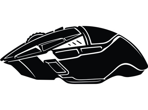 Futuristic racing car silhouette on clean white background