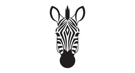 Fototapeta premium Minimalist black and white zebra head vector illustration