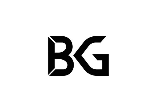 Minimalist black BG monogram logo on white background