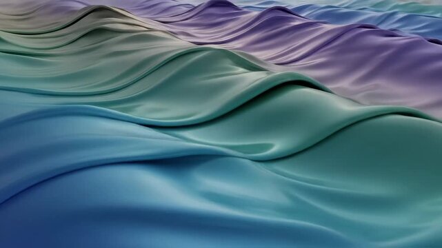 Flowing liquid waves featuring smooth gradients of purple and blue colors in a fluid motion pattern