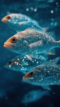 Fish swimming in the water together