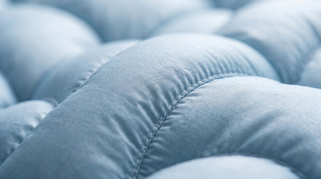 Detailed macro composition of puffy inflated material with smooth curves, subtle shadows and realistic tactile surface finish