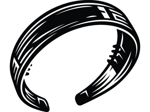 American football ball drawn in bold outline